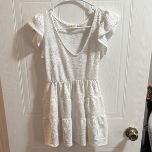 Rolla Coster White Textured Kids Dress